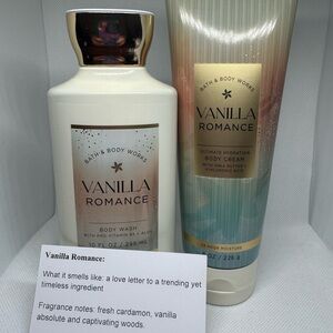 Vanilla Romance Body Wash and Cream Set NEW